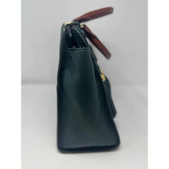 Isaac Mizrahi Emerald Green 100% Leather Handbag & Crossbody Bag - Picture 10 of 16